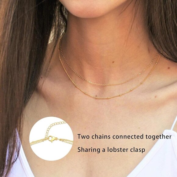 Stylish Gold Plated Choker Necklace with Lobster Clasp - Versatile Accessory - Picture 3 of 8